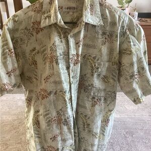 Compia Moda Men's Leaf Print Casual Button Down Shirt